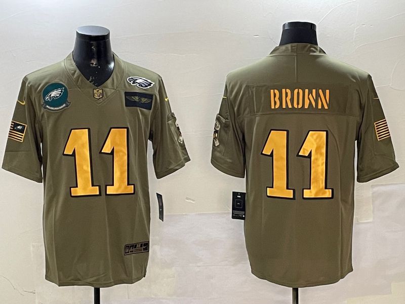 Men Philadelphia Eagles #11 Brown Green gold 2025 Nike Vapor Limited NFL Jersey style 2->philadelphia eagles->NFL Jersey
